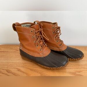 Vintage LL Bean Boots Womens Size 6 Brown Maine Hunting Shoe Leather Duck Boot